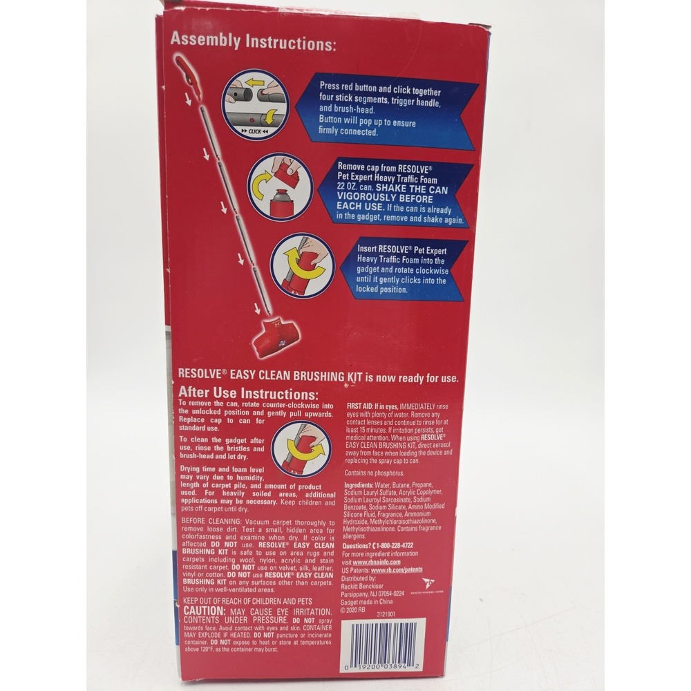 NEW Resolve Easy Clean Pet Expert Brushing Kit Heavy Traffic Carpet Cleaning - Picture 5 of 6